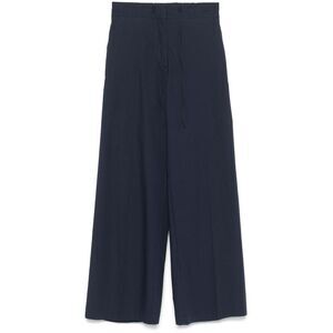 PAROSH Wide-Leg Cropped Pants Women BLUE